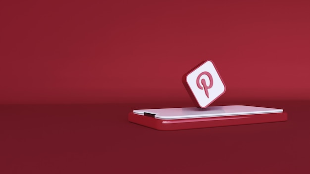 un'illustrazione 3d di Pinterest al telefono