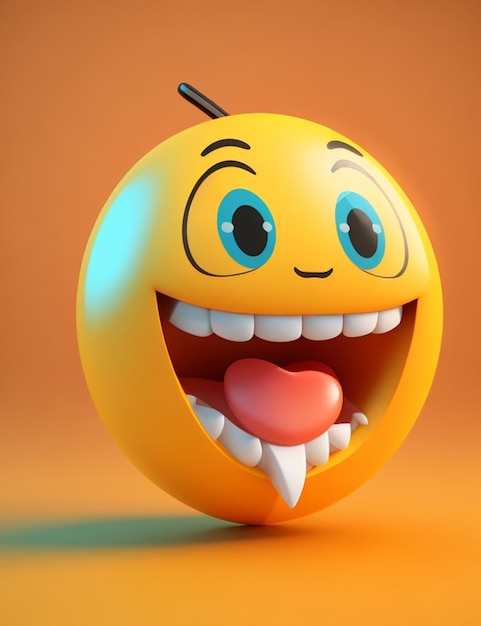 Un'illustrazione 3D di un emoji sorridente