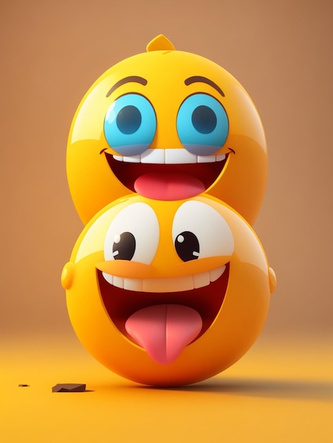 Un'illustrazione 3D di un emoji sorridente