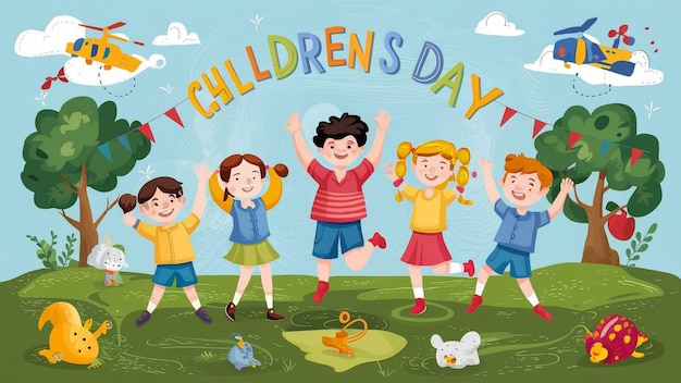 un'illustrazione a fumetti dei bambini del libro per bambini