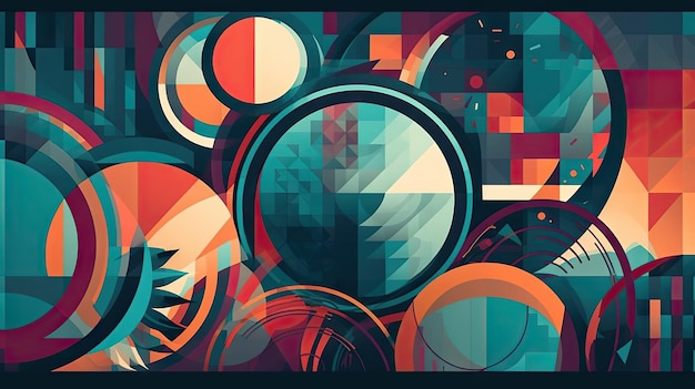 un'illustrazione artistica digitale di un cerchio di colori diversi.