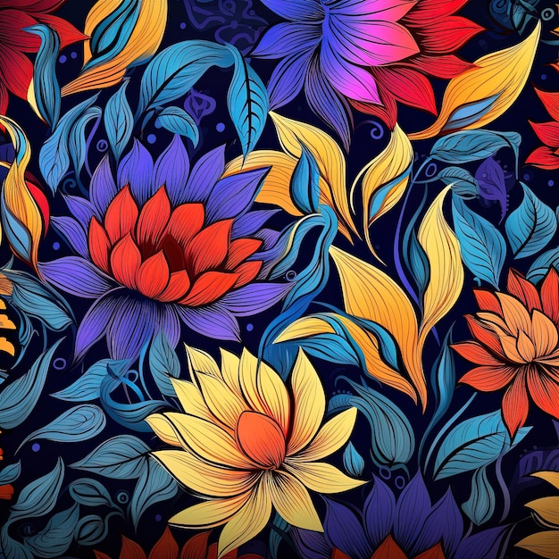 un'illustrazione colorata di fiori con la parola "fiori".