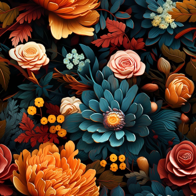 un'illustrazione colorata di fiori