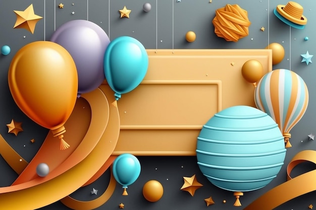 Un'illustrazione colorata di palloncini