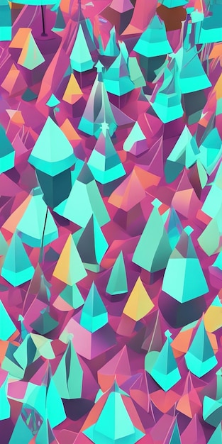 Un'illustrazione colorata di triangoli