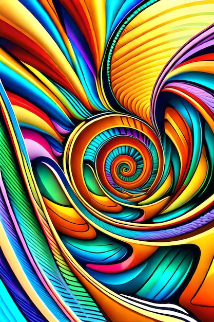 Un'illustrazione colorata di un disegno a spirale con le parole la parola su di esso