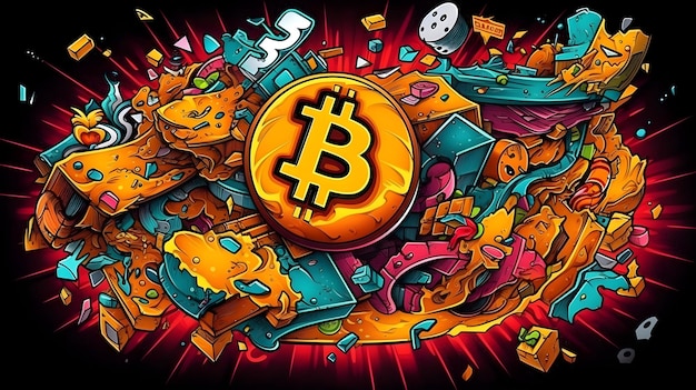 Un'illustrazione colorata di una pila di monete con sopra la parola "cripto".