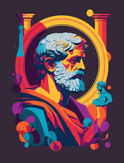 Un'illustrazione colorata di una statua di Ercole.