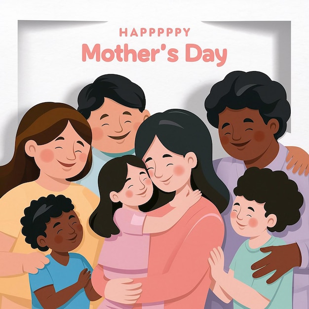 Un'illustrazione commovente e minimalista della Festa della Madre
