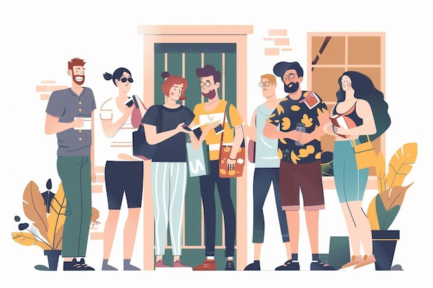 Un'illustrazione del vettore di assistenza comunitaria