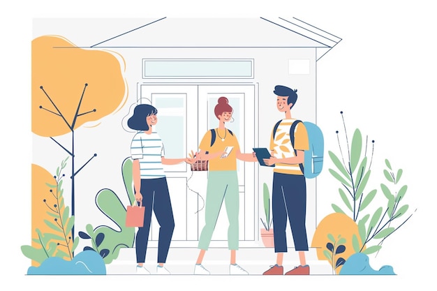 Un'illustrazione del vettore di assistenza comunitaria