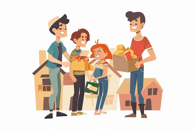 Un'illustrazione del vettore di assistenza comunitaria