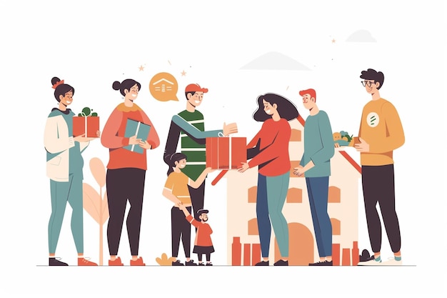 Un'illustrazione del vettore di assistenza comunitaria