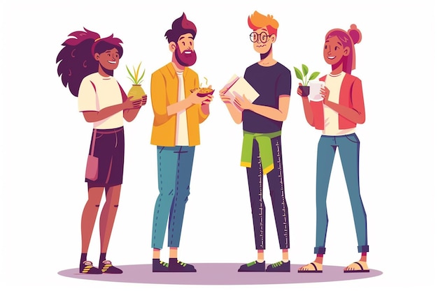 Un'illustrazione del vettore di assistenza comunitaria