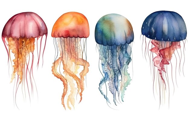 Un'illustrazione dell'acquerello delle meduse.