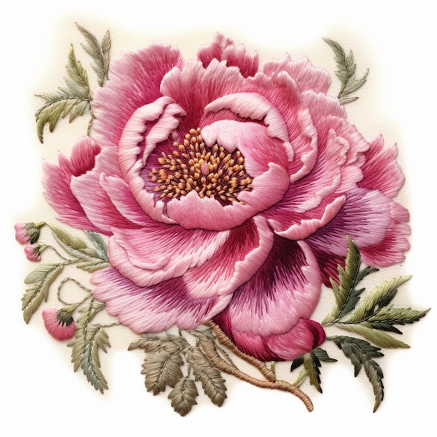 un'illustrazione della peonia dei fiori della rosa dell'annata