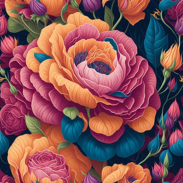 Un'illustrazione dettagliata dei fiori