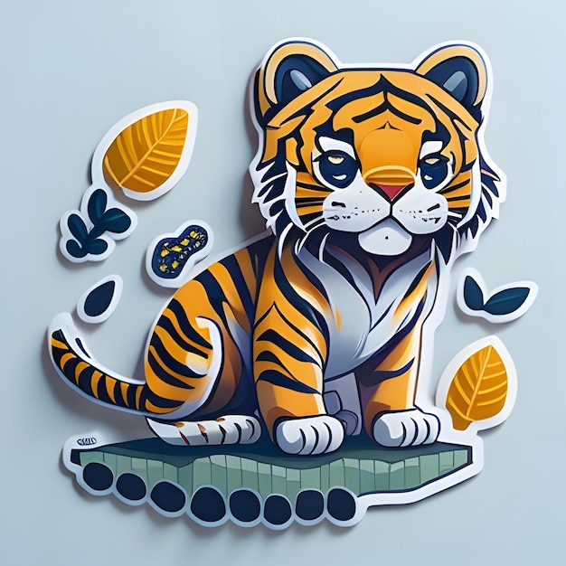 Un'illustrazione dettagliata di una tigre carina generata da ai