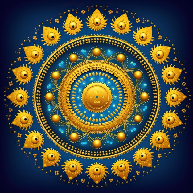 un'illustrazione di arte digitale di un cerchio con una stella gialla su di esso