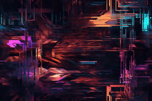 Un'illustrazione di arte digitale di uno sfondo viola e blu con le parole "cyberpunk"