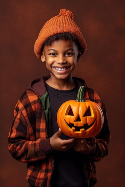 Un'illustrazione di bambini che indossano un costume di Halloween Generato dall'intelligenza artificiale