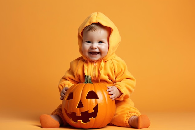 Un'illustrazione di bambini che indossano un costume di Halloween Generato dall'intelligenza artificiale