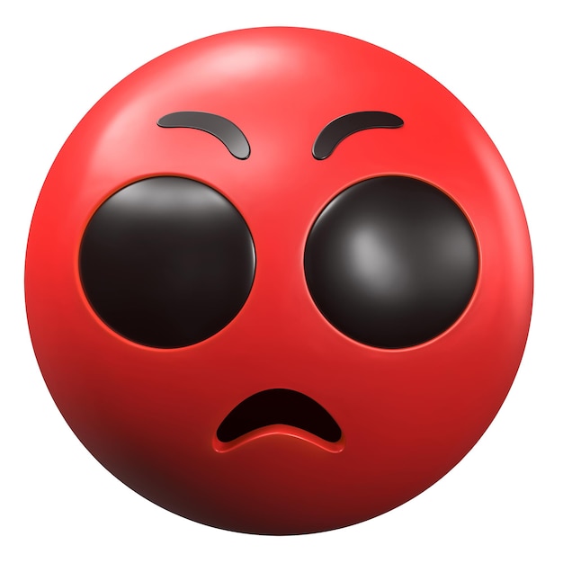 un'illustrazione di Emoji 3D Angry isolata su uno sfondo bianco
