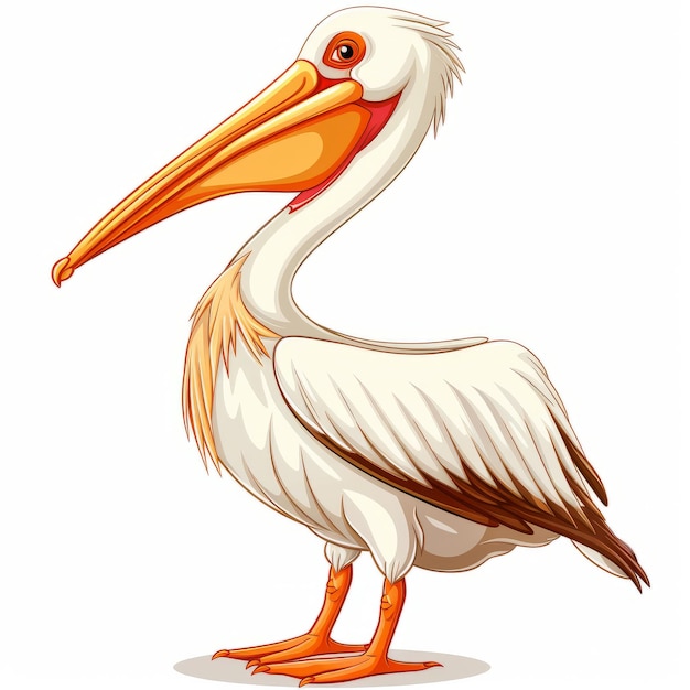 Un'illustrazione di pellicano a cartoni animati
