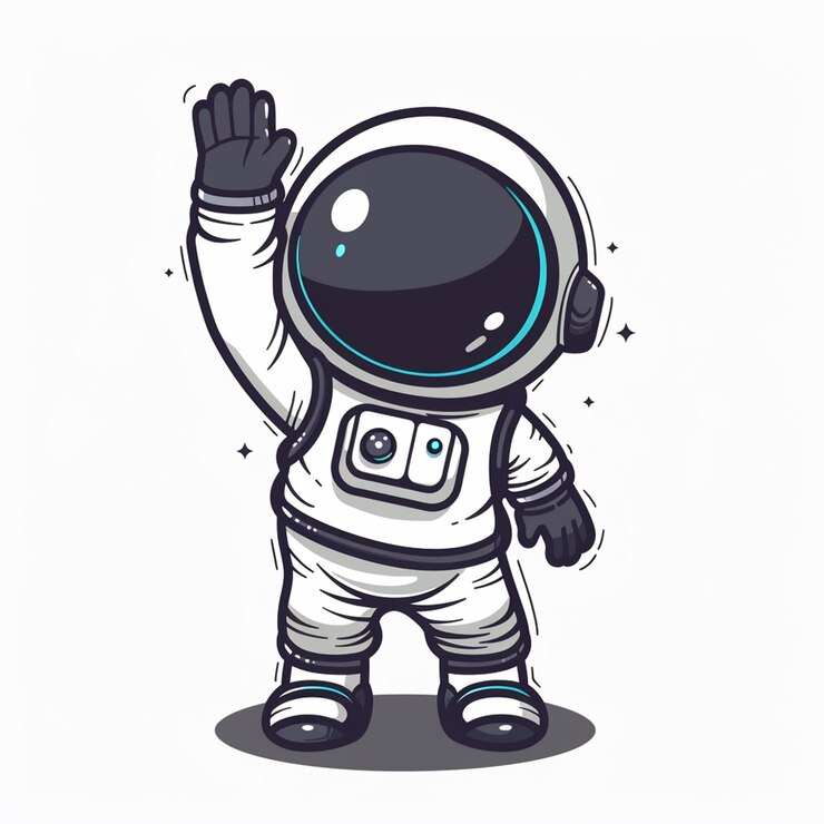 Foto un'illustrazione di un astronauta su sfondo bianco