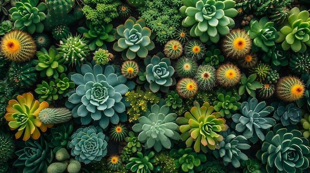 Un'illustrazione di un giardino di cactus che enfatizza i modelli geometrici generati dall'AI