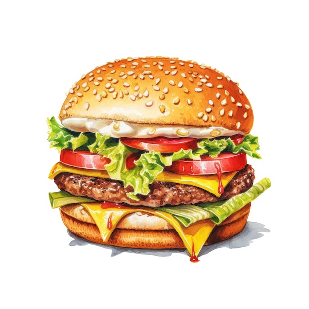 Un'illustrazione di un hamburger