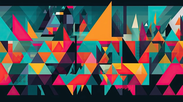 un'illustrazione digitale di uno sfondo astratto colorato con un sacco di triangoli.