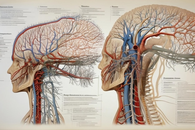 un'illustrazione medica della testa e del collo umani