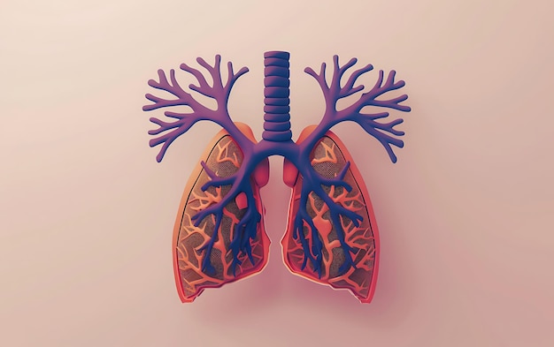 un'illustrazione medica di un cuore umano con la parola polmoni