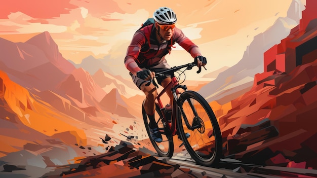 un'illustrazione moderna del ciclismo