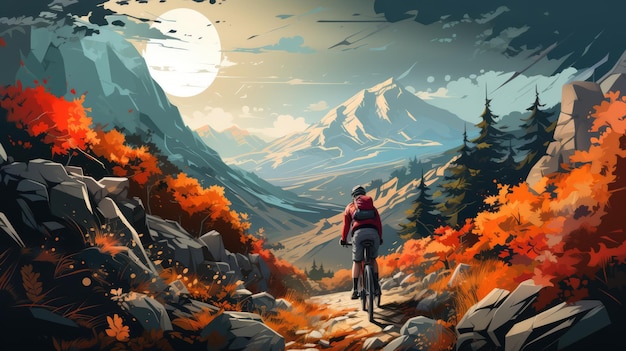 un'illustrazione moderna del ciclismo