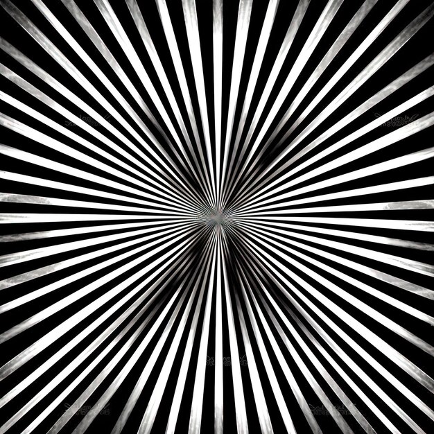 un'illustrazione ottica effetto sunburst in bianco e nero nello stile dell'eccessovismo