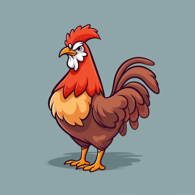 Un'illustrazione semplice ma affascinante di pollo è la scelta perfetta per un logo aziendale di pollo fritto