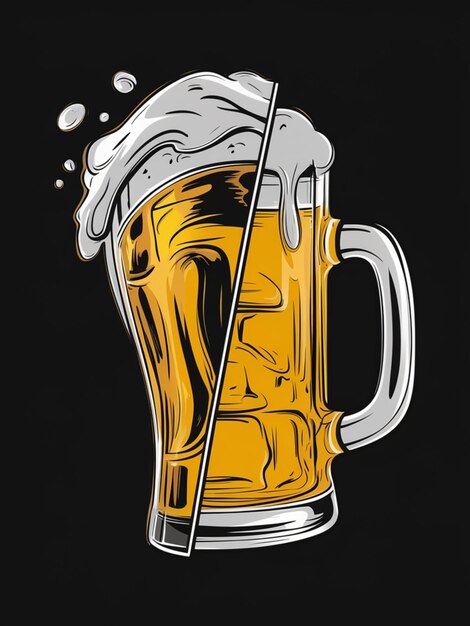 Un'illustrazione vibrante di una tazza di birra