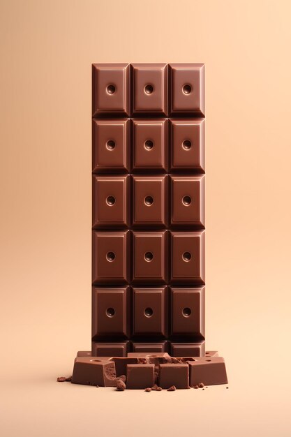 un'immagine 3D di una barretta di cioccolato
