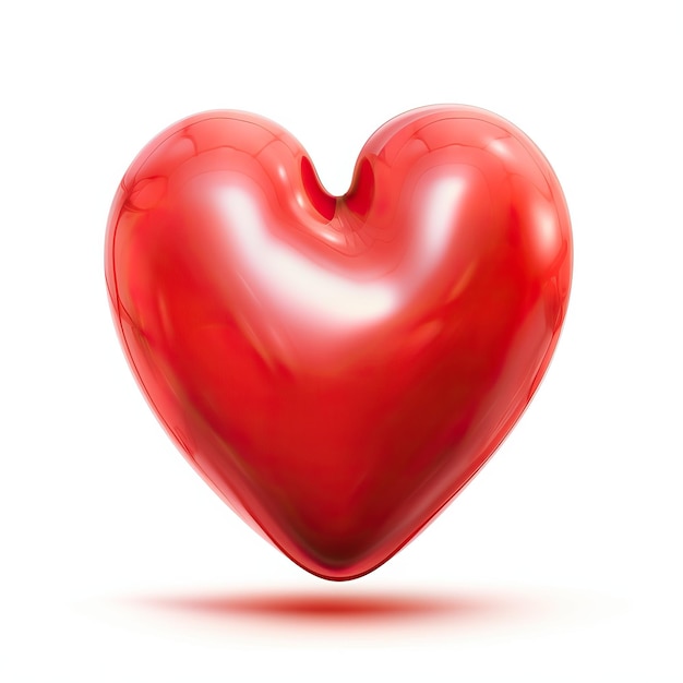 un'immagine a forma di cuore rosso su sfondo trasparente nello stile di luce liscia e lucidata