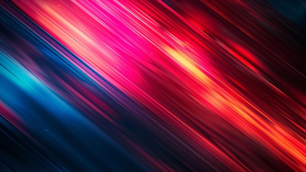un'immagine astratta colorata di lunghi capelli rossi e blu sullo sfondo con colori dell'arcobaleno