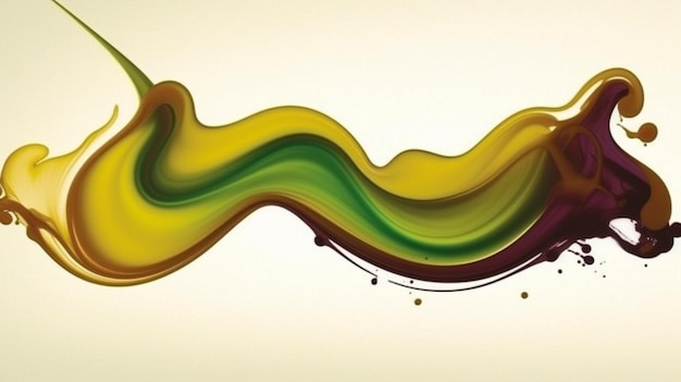 Un'immagine astratta di un'onda verde e gialla con un vortice verde.