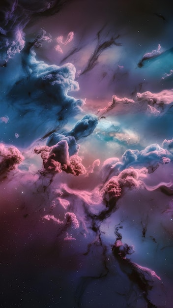 un'immagine colorata del cielo e delle nuvole