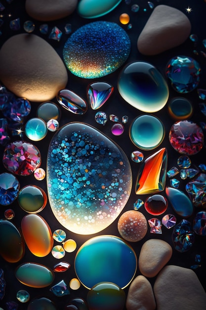 Un'immagine colorata di gocce d'acqua e la parola acqua su di essa