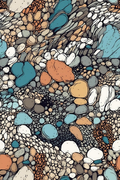 Un'immagine colorata di rocce con diversi colori e forme