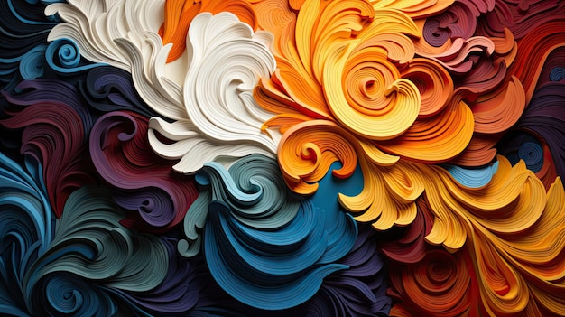 un'immagine colorata di un dipinto astratto colorato.