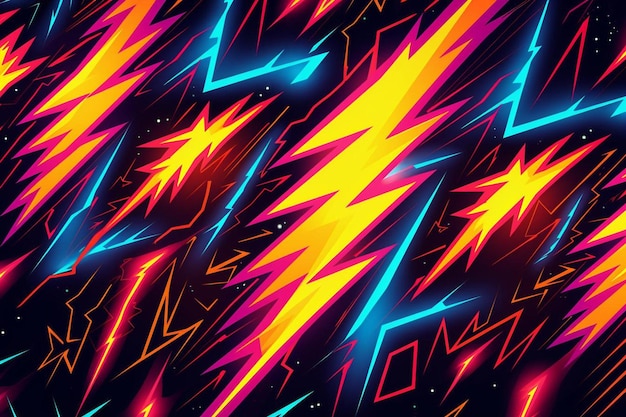 Un'immagine colorata di un fulmine.