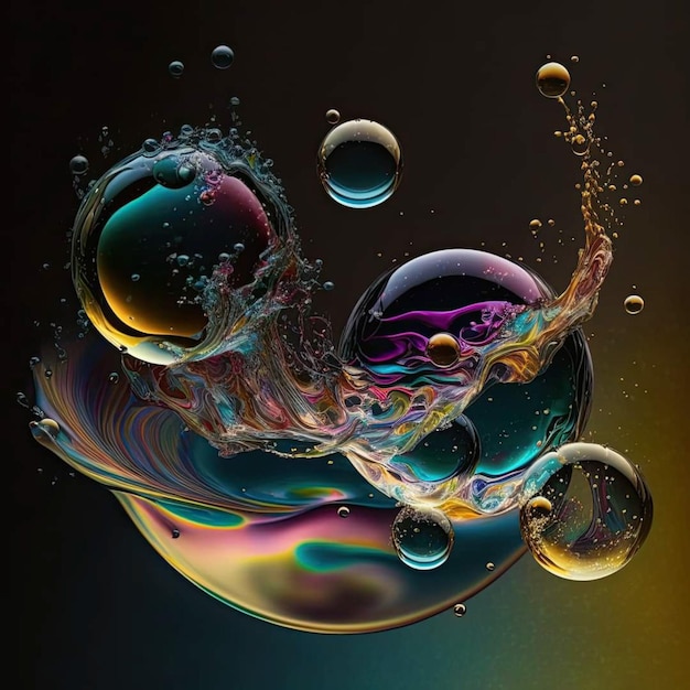 Un'immagine colorata di una bolla con sopra la parola bolla