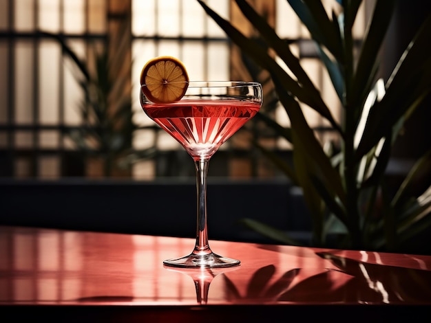 Un'immagine di cocktail rosso allettante Generazione AI